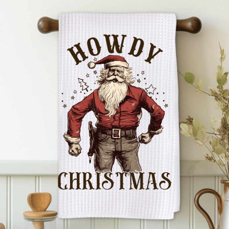 Howdy Christmas Santa Microfiber Decorative Towel