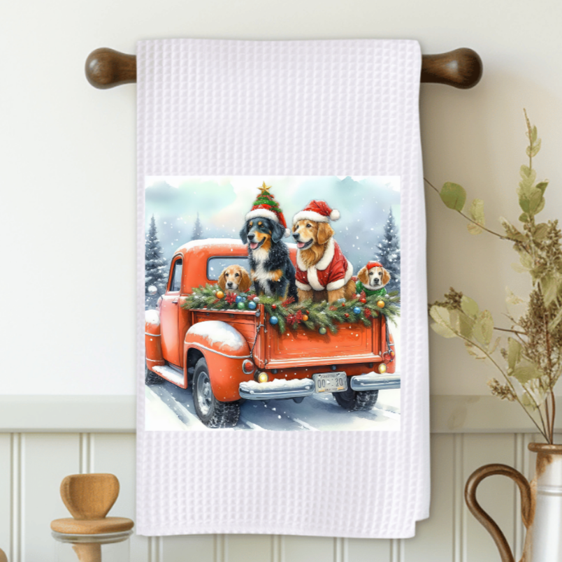 Christmas Puppies Microfiber Decorative Towel