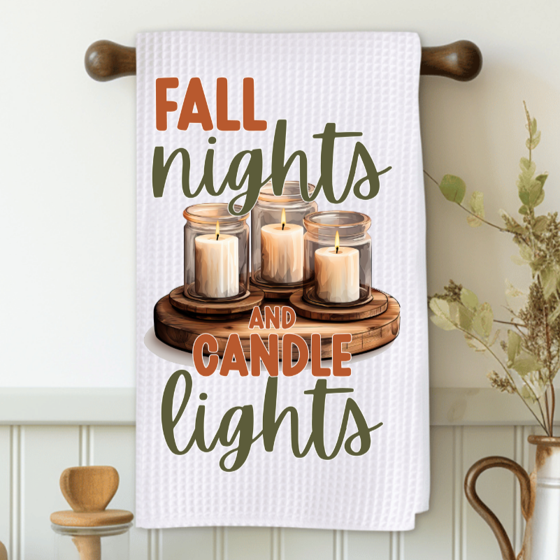 Fall Nights and Candle Lights Microfiber Decorative Towel
