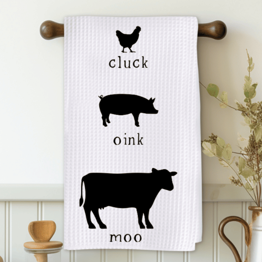 Cluck Oink Moo Microfiber Decorative Towel