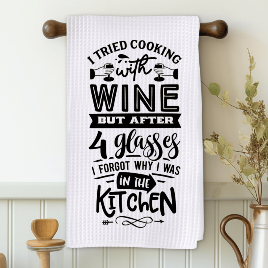 I Tried Cooking With Wine Microfiber Decorative Towel