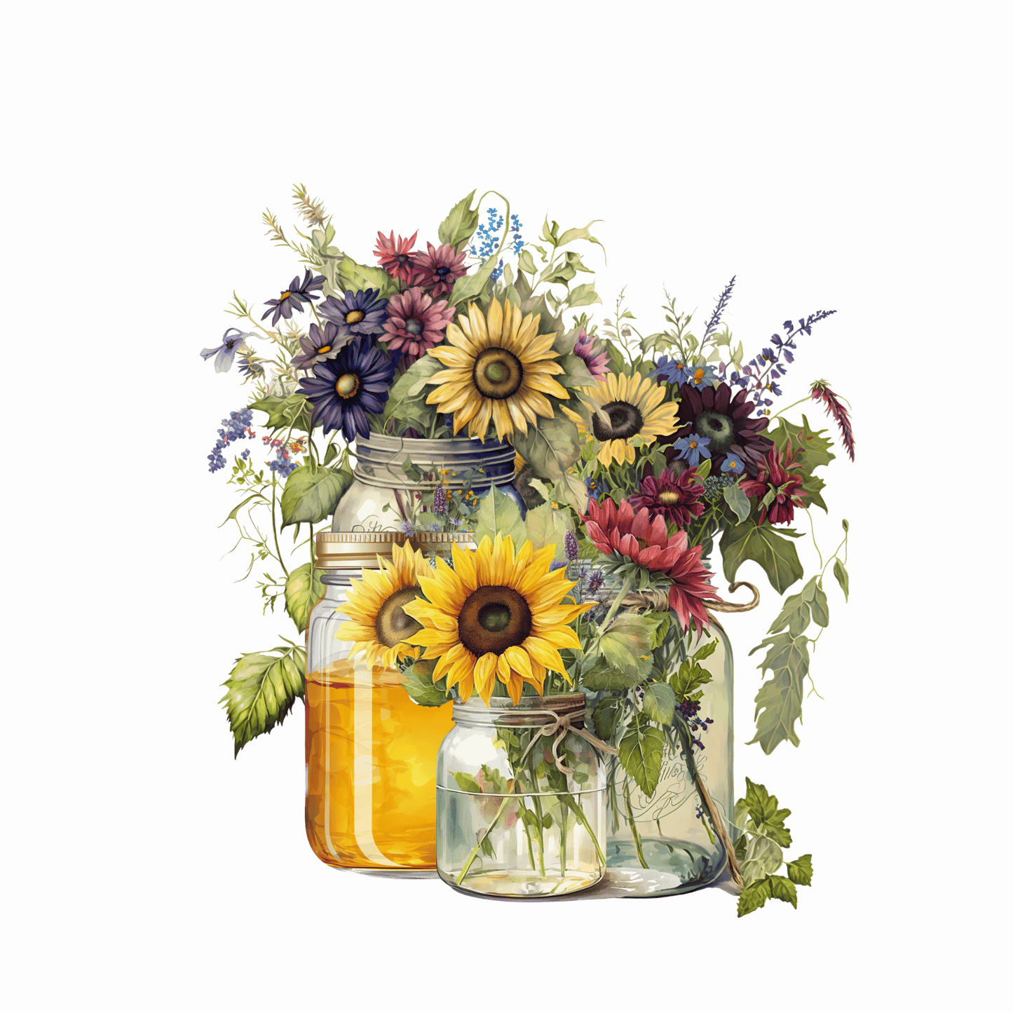 Flowers in Jars Microfiber Decorative Towel