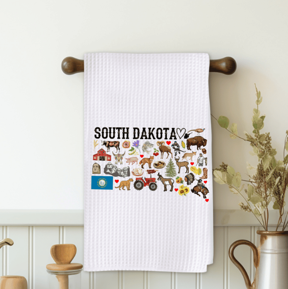 South Dakota Map Microfiber Decorative Towel