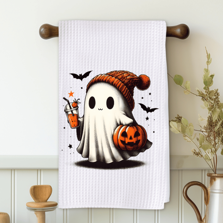 Ghost Pumpkin Spice Microfiber Decorative Towel