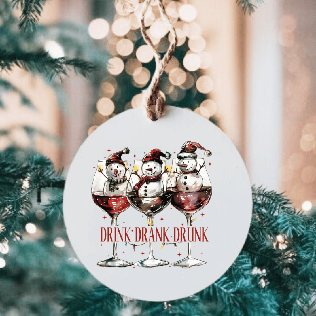 Drink Drank Drunk Large Metal Ornament