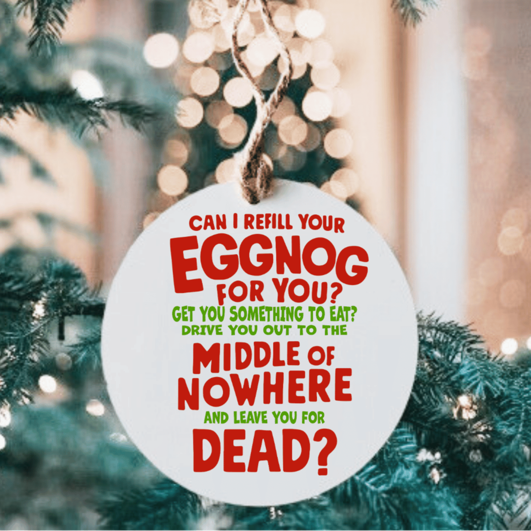 Can I Refill Your Eggnog Large Metal Ornament