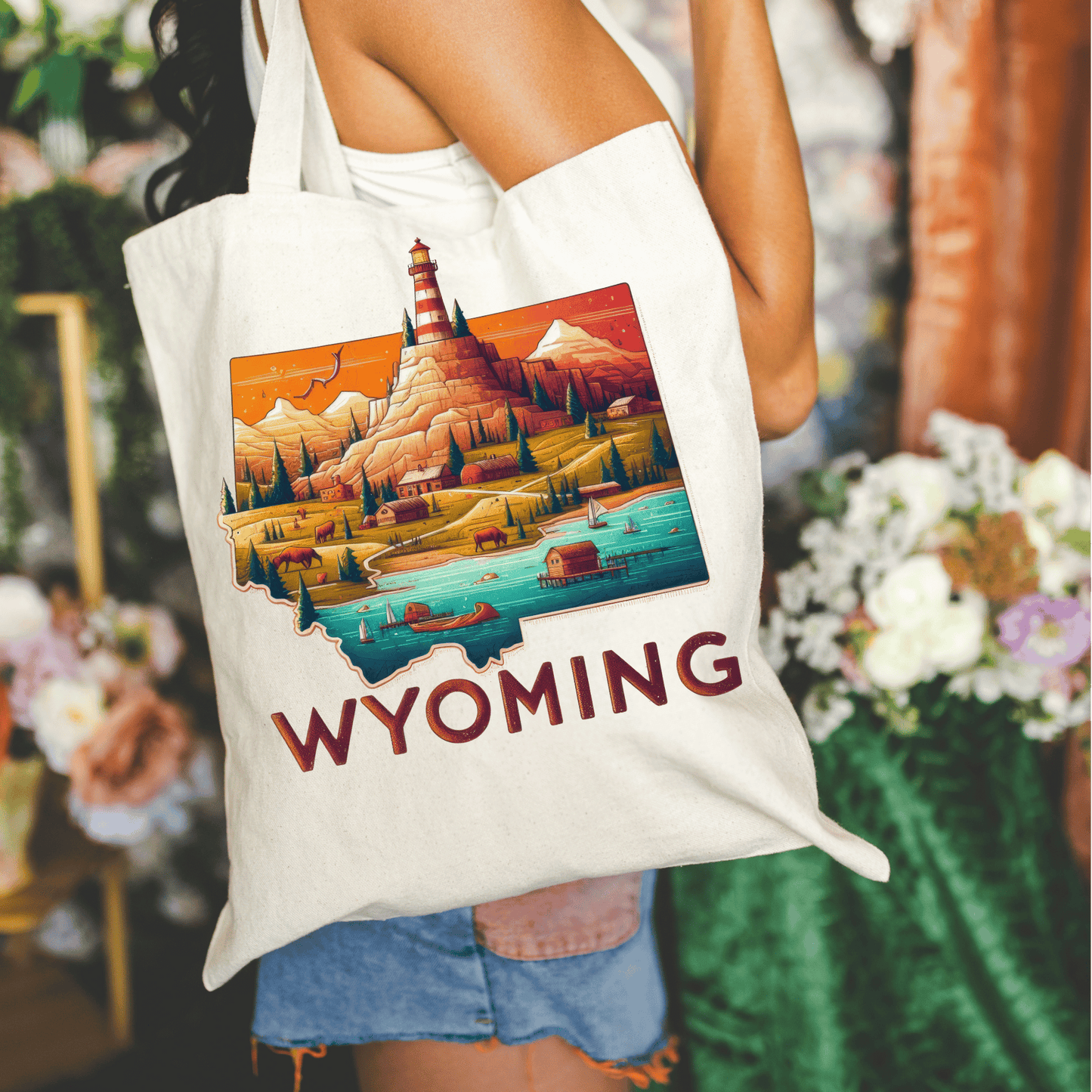 Wyoming 15x16 Canvas Tote Bag