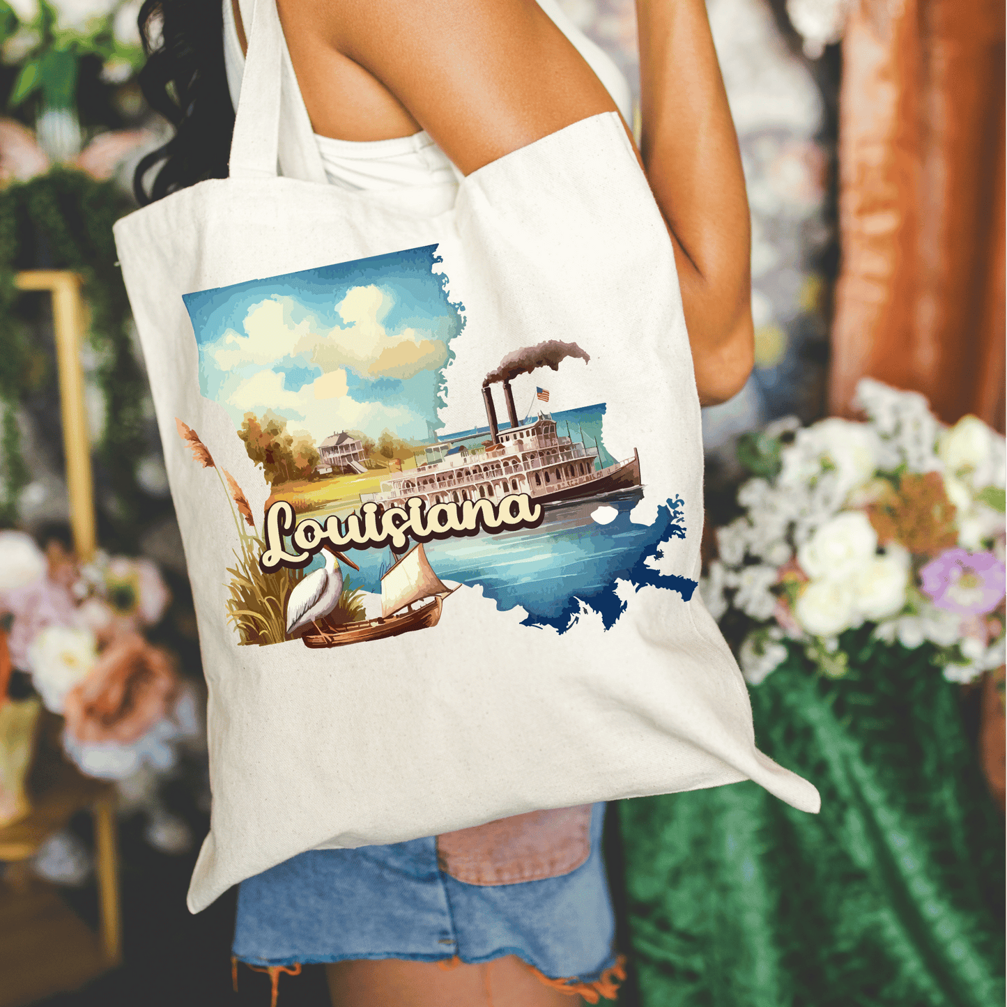 Louisiana 15x16 Canvas Tote Bag