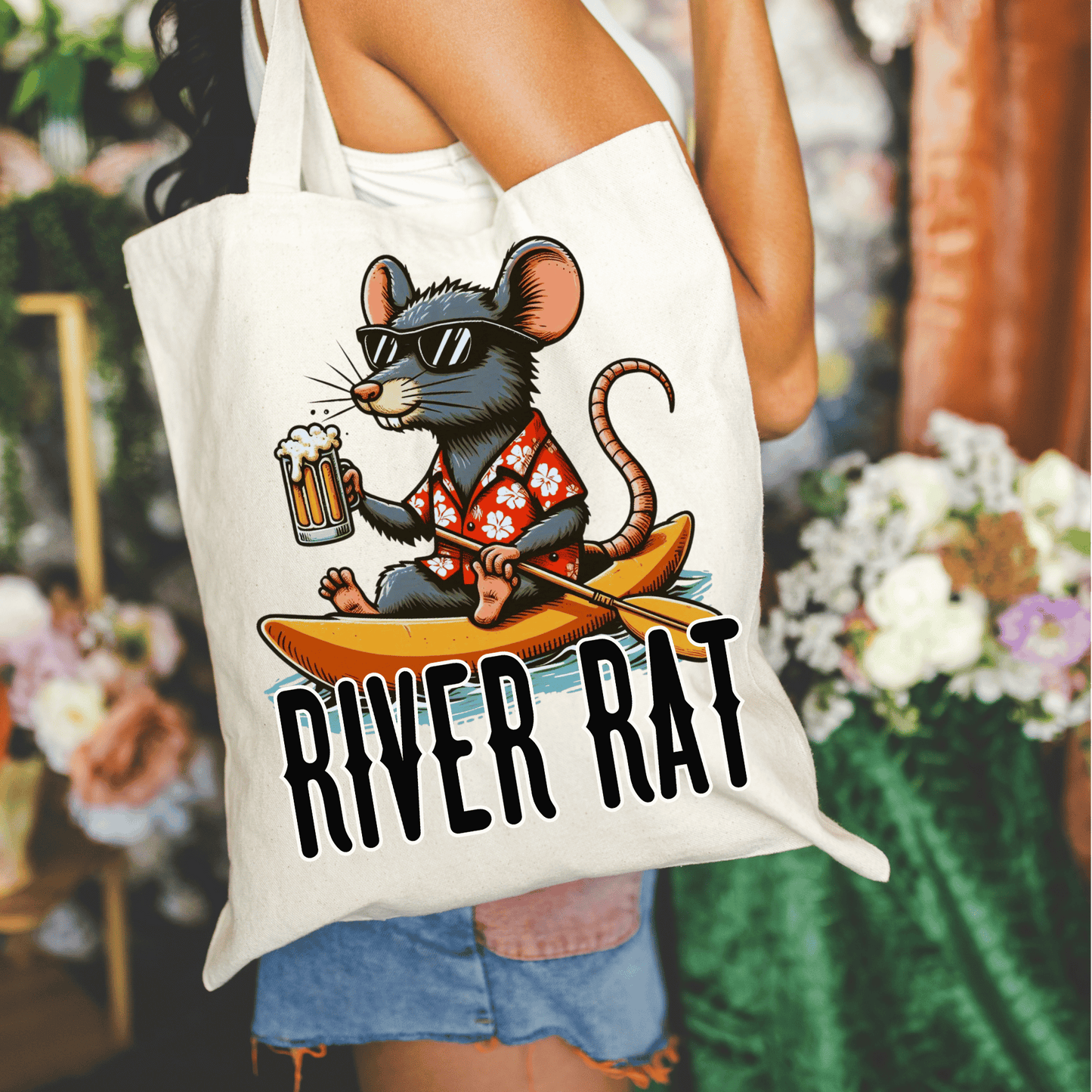 River Rat 15x16 Canvas Tote Bag
