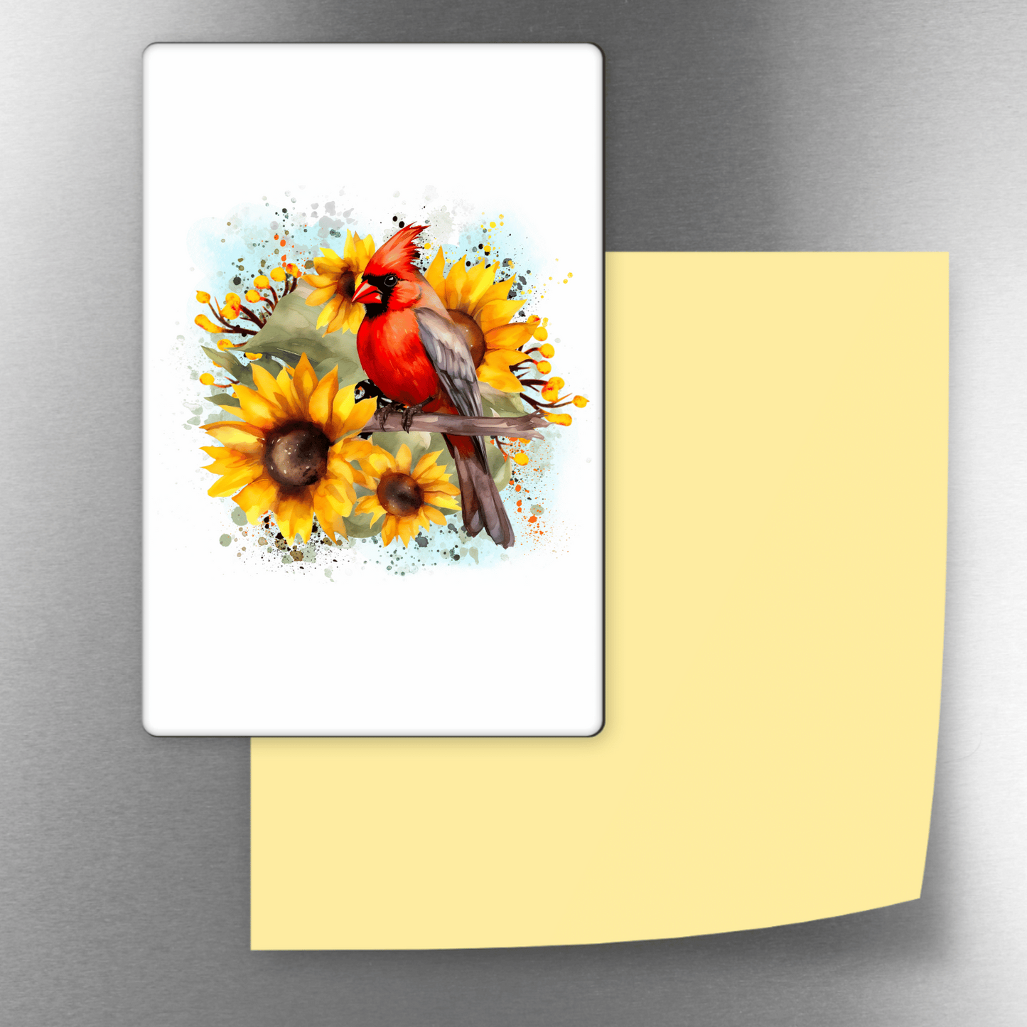 Cardinal Sunflower Decorative 4x3 Magnet