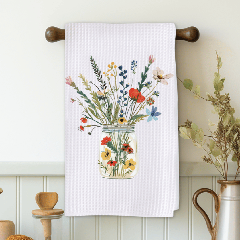 Poppy Flower Jar Microfiber Decorative Towel