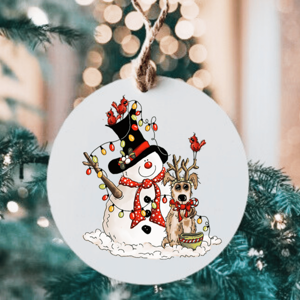 Santa Reindeer Small MDF Wood Ornament
