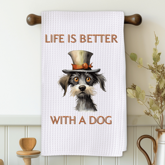 Life Is Better With A Dog Microfiber Decorative Towel