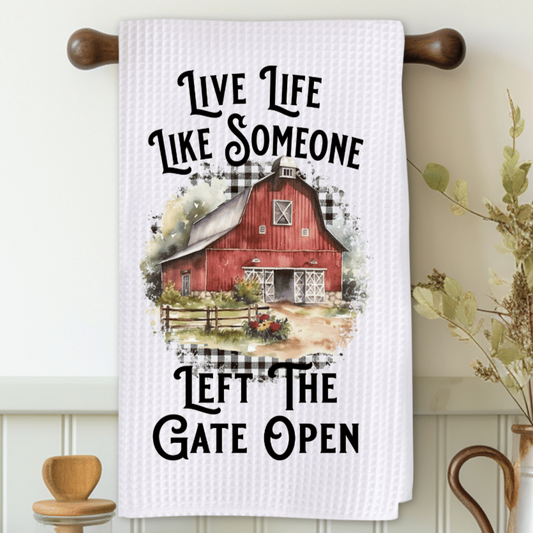 Live Life Gate Open Microfiber Decorative Towel