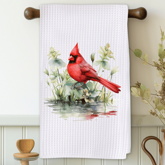 Cardinal Near Water Microfiber Decorative Towel