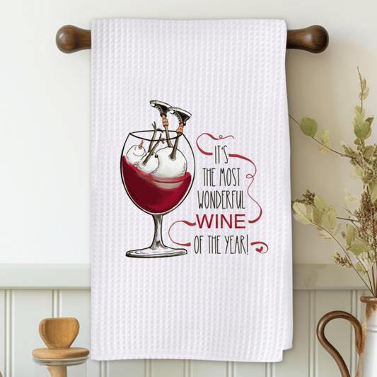 It's The Most Wonderful Wine Of The Year Microfiber Decorative Towel