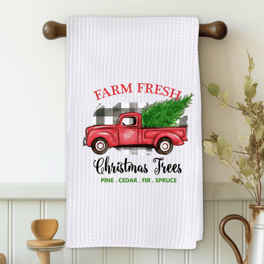 Farm Fresh Trees Microfiber Decorative Towel