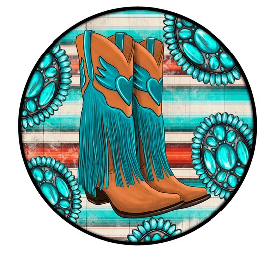 Cowboy Boots Car Coaster Set