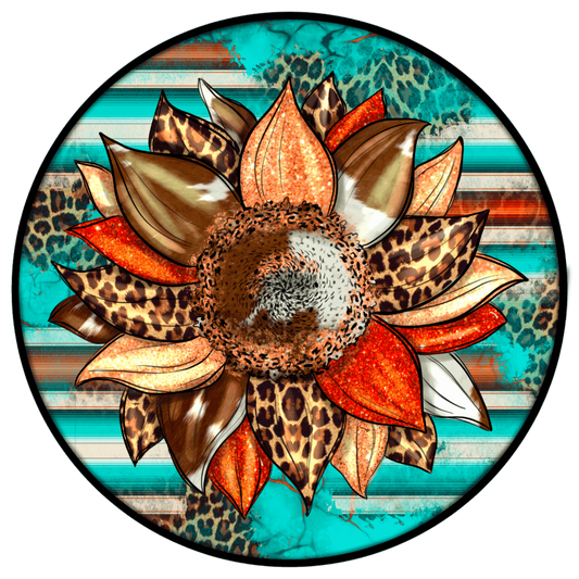 Floral Turquoise Car Coaster Set