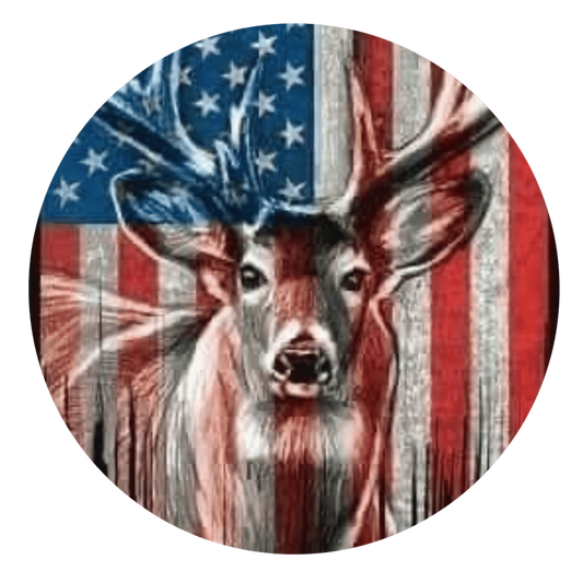 Deer American Flag Car Coaster Set