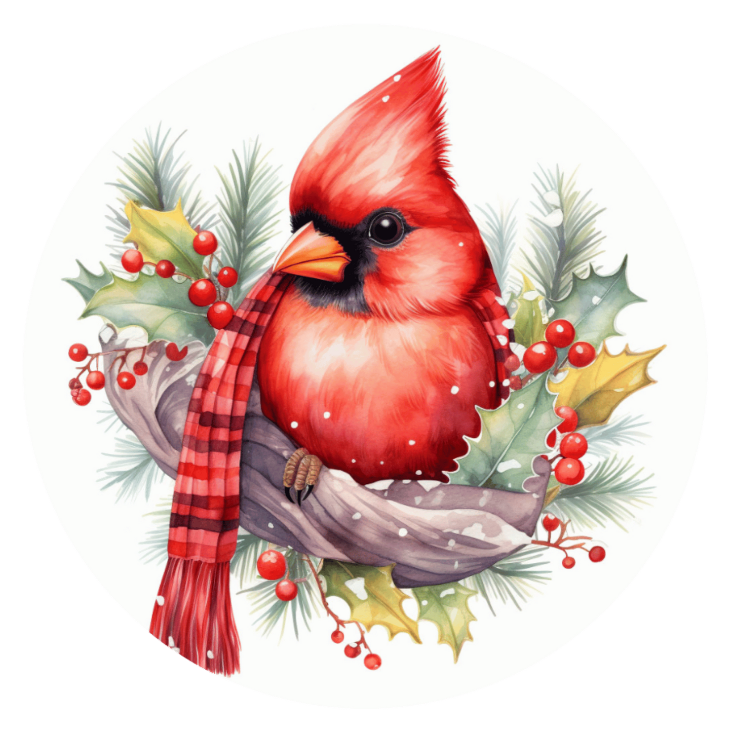Cardinal With Scarf Car Coaster Set