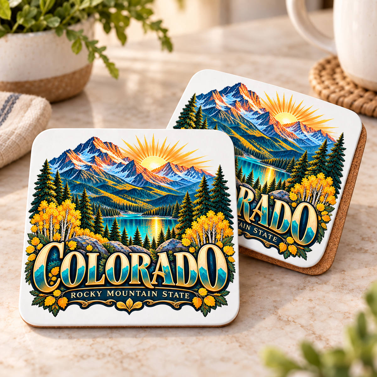 CSC-MTD2 — Colorado Mountain Sunrise & Aspens | MY TOWN COLLECTION product mockup
