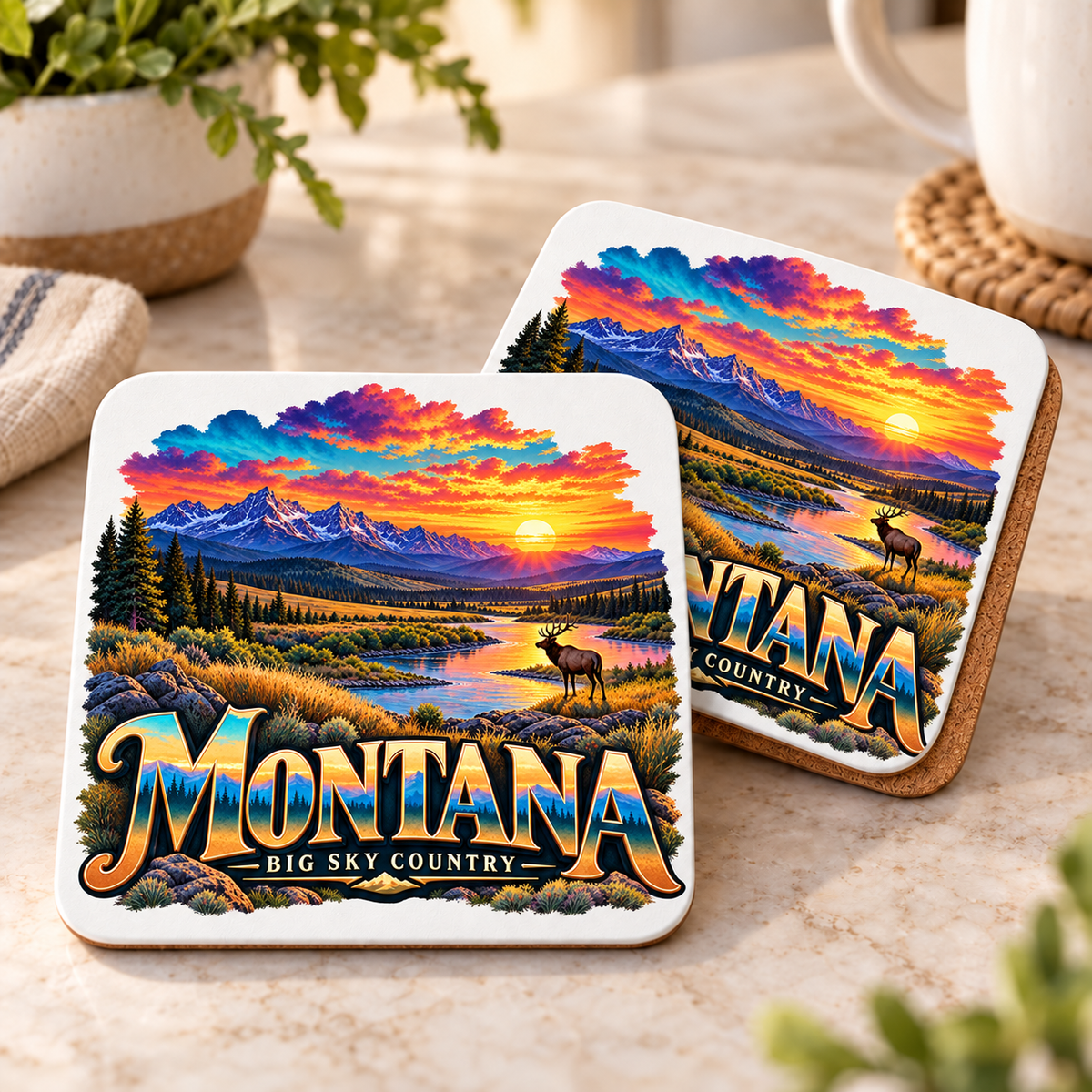 CSC-MTD3 — Montana Big Sky River Sunset | MY TOWN COLLECTION product mockup