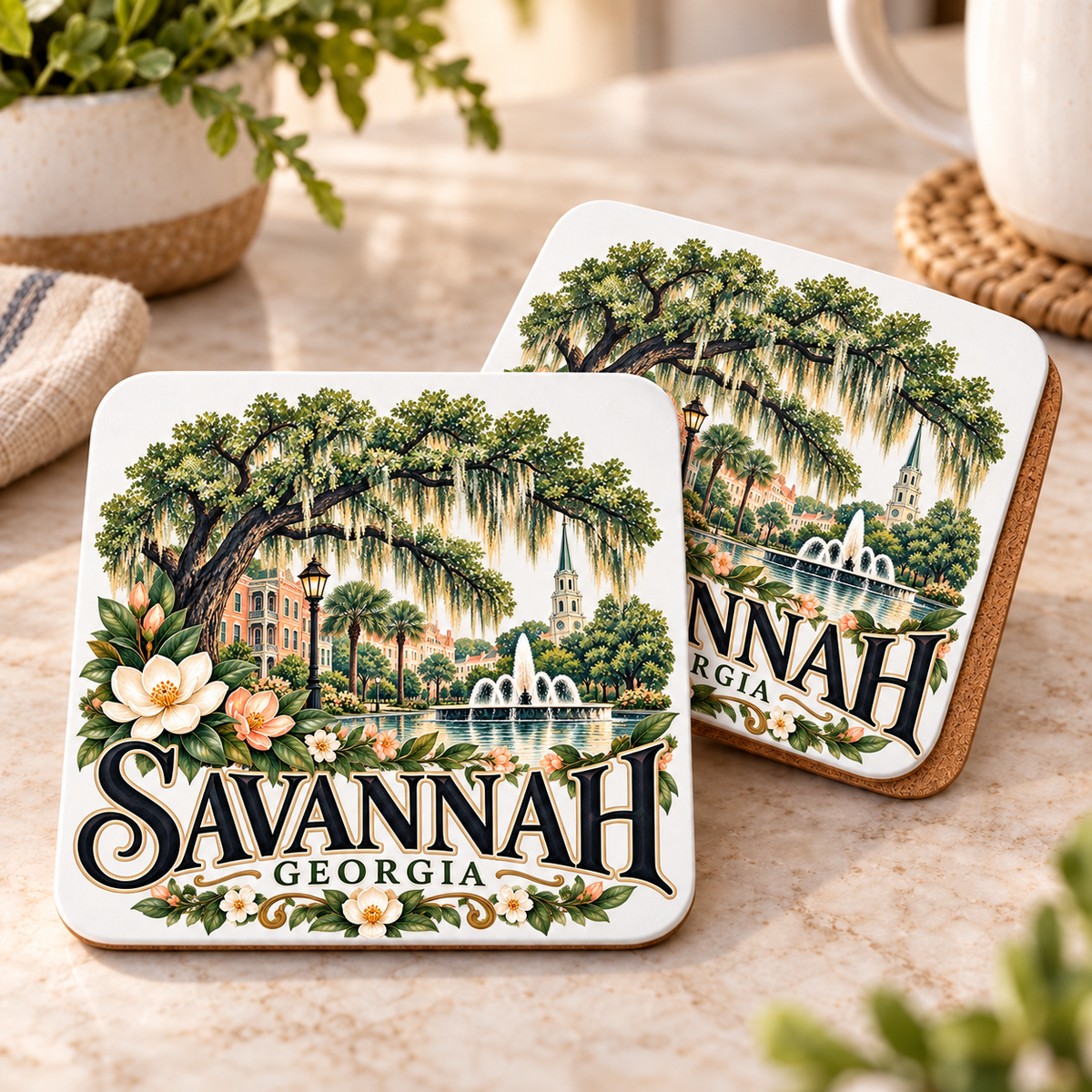 CSC-MTD4 — Savannah Live Oak & Fountain | MY TOWN COLLECTION product mockup