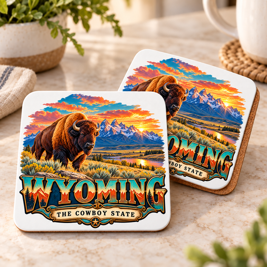 CSC-MTD7 — Wyoming Bison Sunset | MY TOWN COLLECTION product mockup
