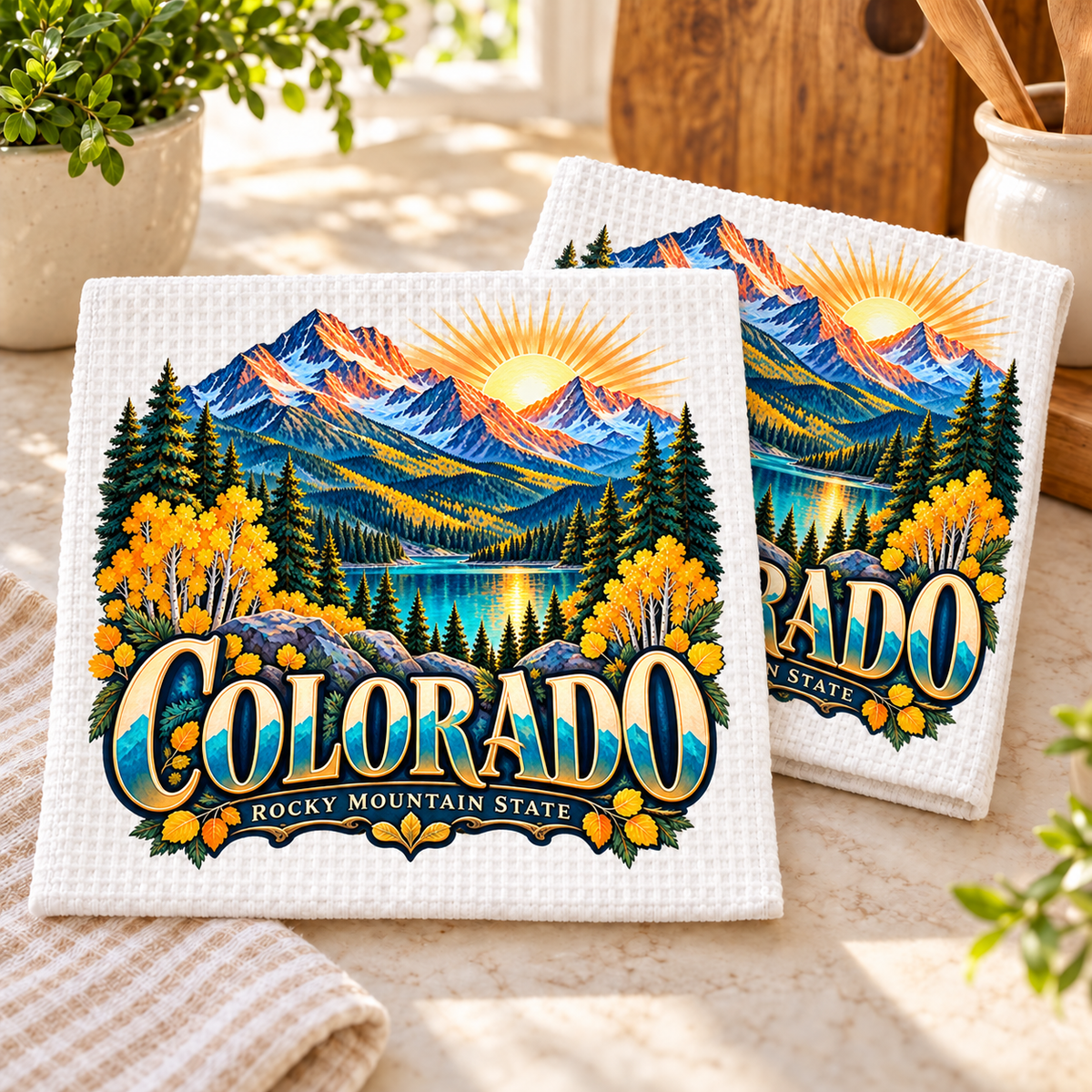 DC-MTD2 — Colorado Mountain Sunrise & Aspens | MY TOWN COLLECTION product mockup