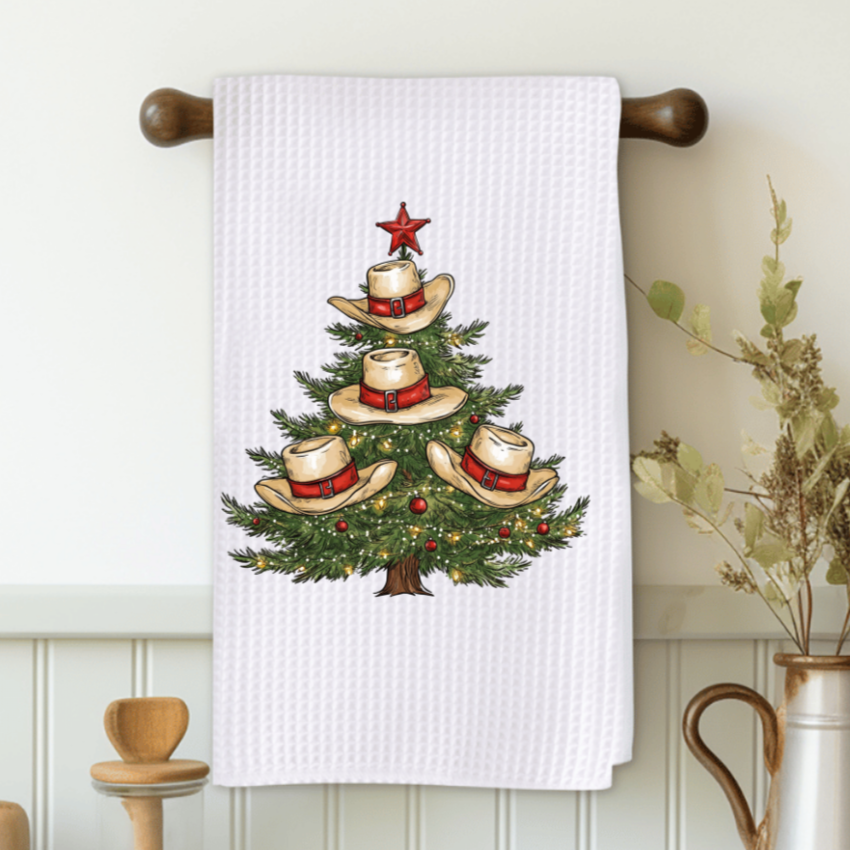Hat Christmas Tree Microfiber Decorative Towel