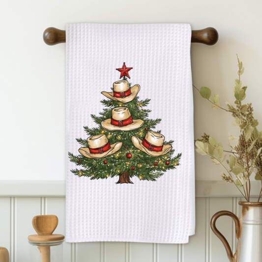 Hat Christmas Tree Microfiber Decorative Towel