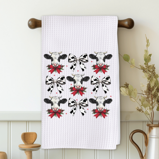 Cows and Bows Microfiber Decorative Towel