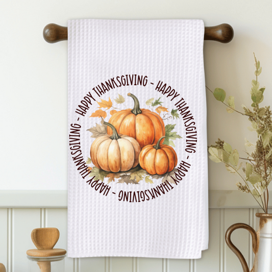 Happy Thanksgiving Microfiber Decorative Towel
