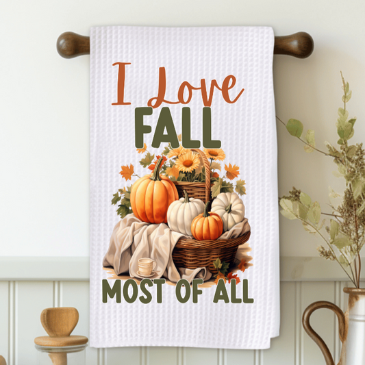 I Love Fall Most Of All Microfiber Decorative Towel