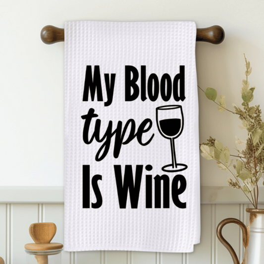 My Blood Type Is Wine Microfiber Decorative Towel