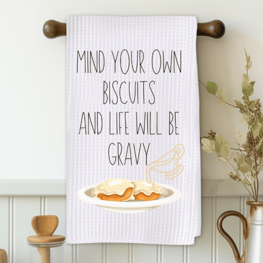 Mind Your Own Biscuits Microfiber Decorative Towel