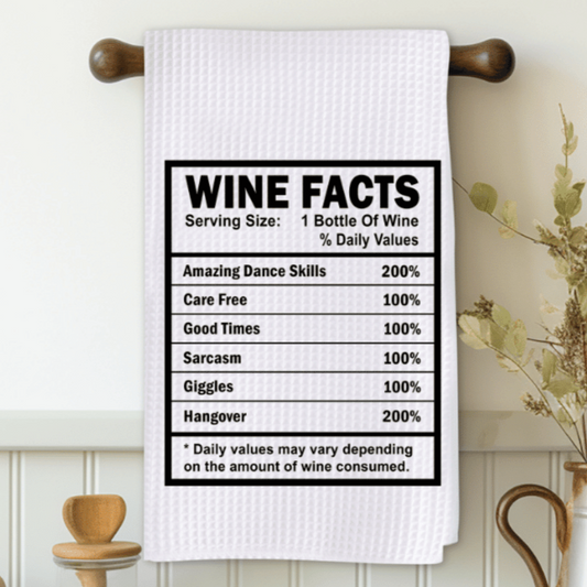 Wine Facts Microfiber Decorative Towel