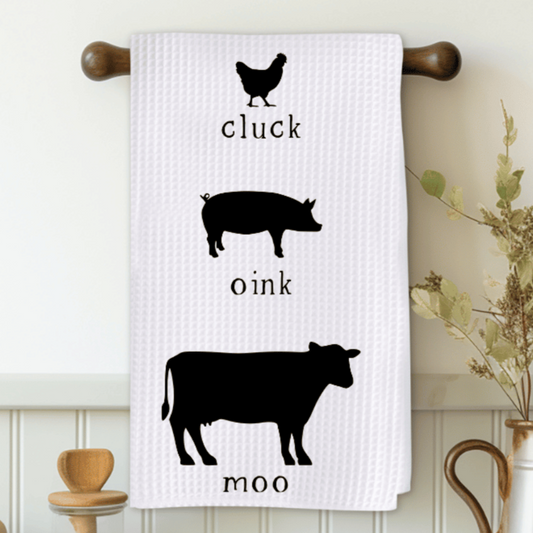 Cluck Oink Moo Microfiber Decorative Towel