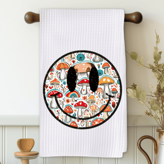 Mushroom Smile Microfiber Decorative Towel