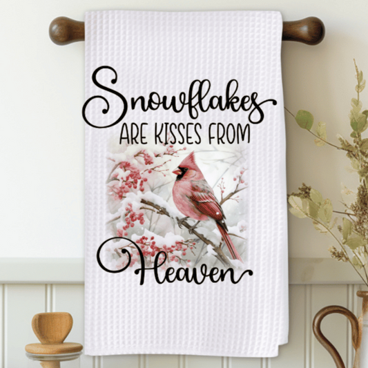 Snowflakes Are Kisses Cardinal Microfiber Decorative Towel
