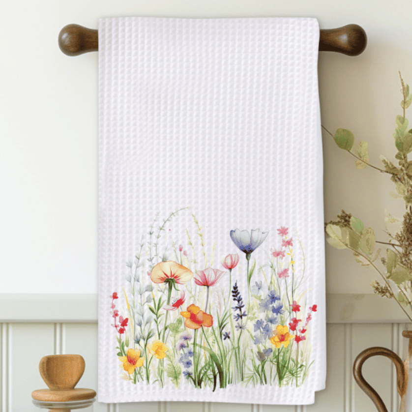 Floral Print Microfiber Decorative Towel