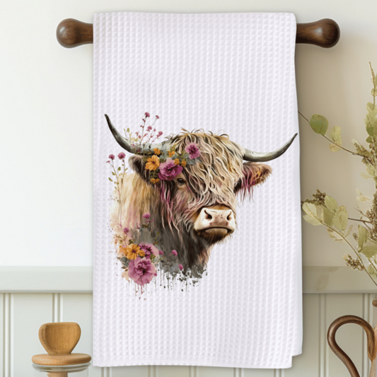 Highland Cow Microfiber Decorative Towel