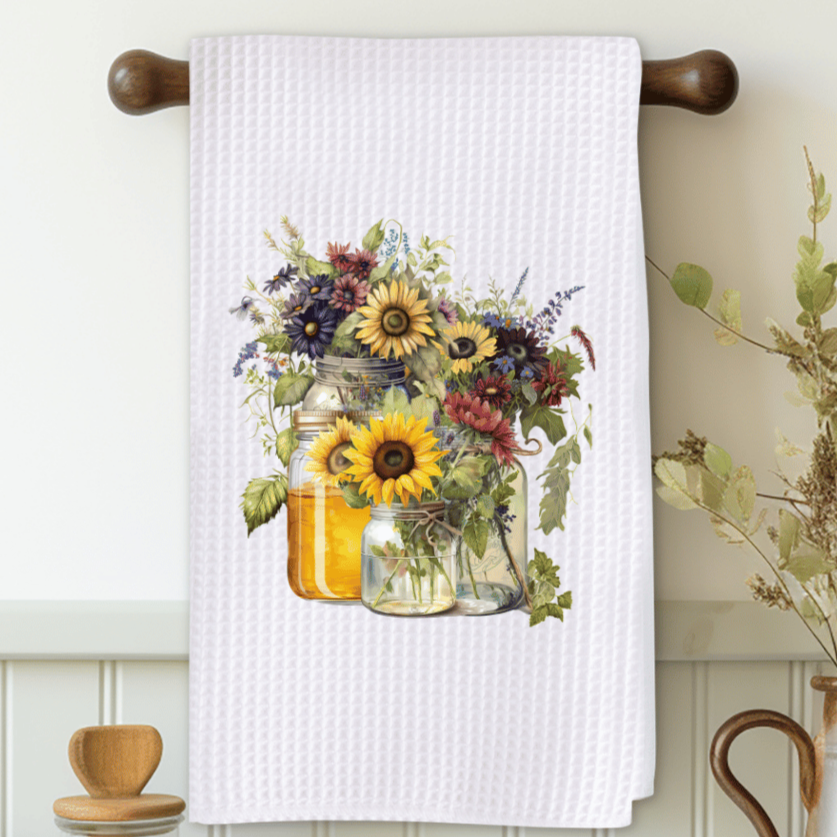 Flowers in Jars Microfiber Decorative Towel