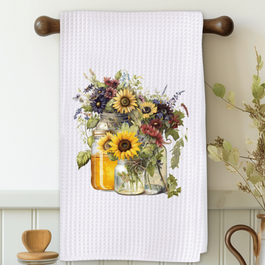 Flowers in Jars Microfiber Decorative Towel