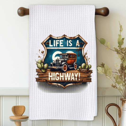 Life is a Highway Microfiber Decorative Towel