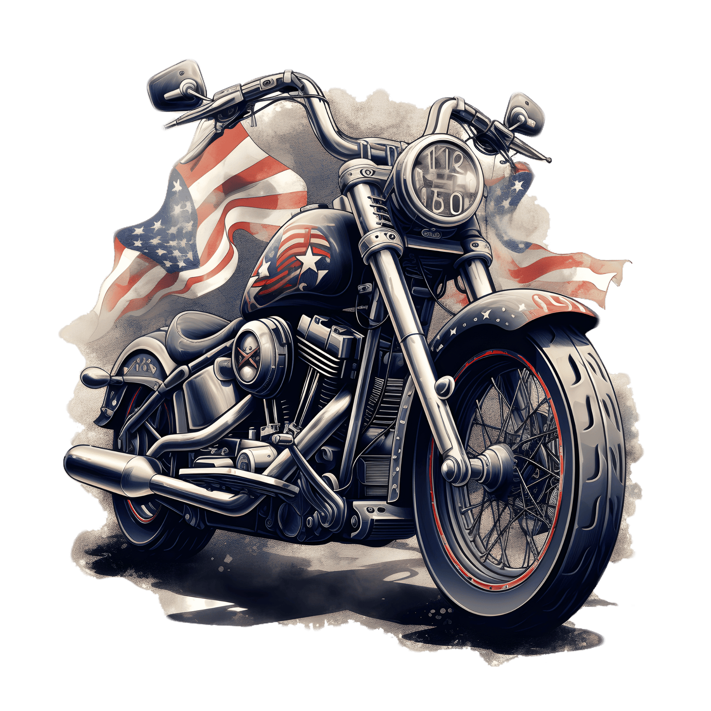 Flag and Motorcycle Microfiber Decorative Towel