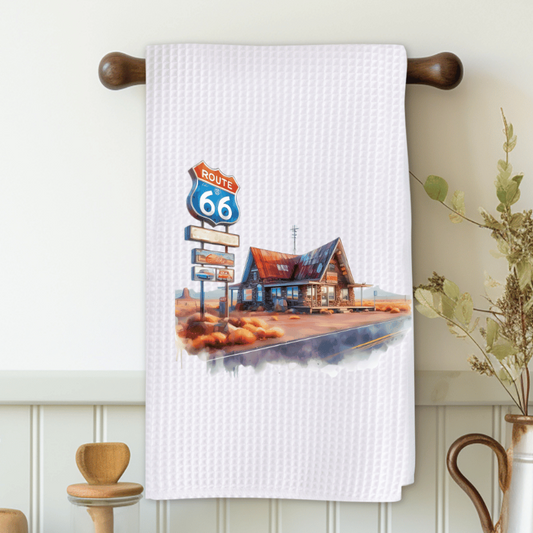 Route 66 Diner Microfiber Decorative Towel