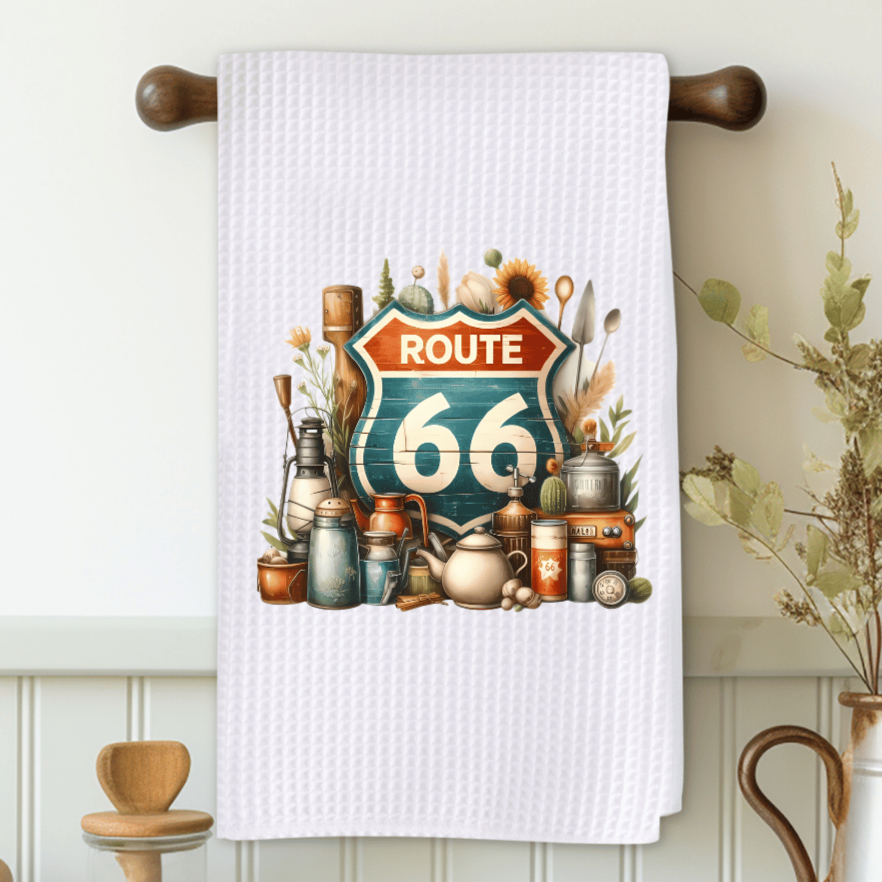 Route 66 Sign Microfiber Decorative Towel
