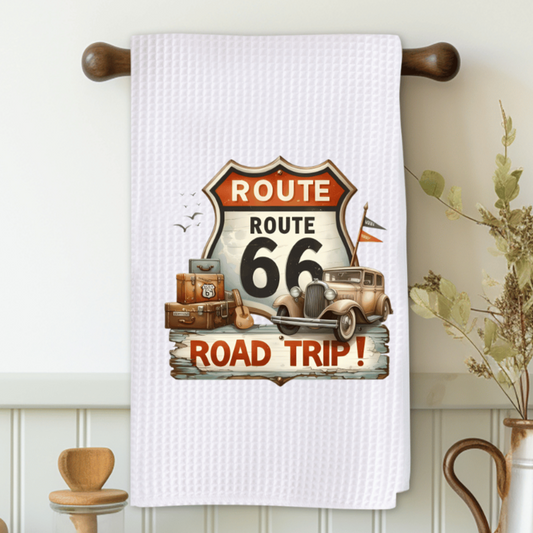 Road Trip Route 66 Microfiber Decorative Towel